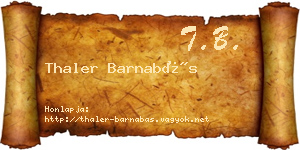 Thaler Barnabás névjegykártya